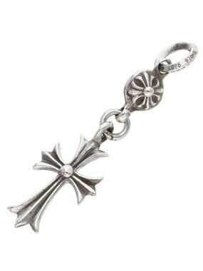 Chrome Hearts Tny CH Crs 1 Ball Tiny Cross Silver Necklace Top